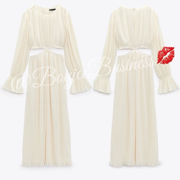 ZARA Cut Out Pleated Dress BNWT - Picture 13 of 13